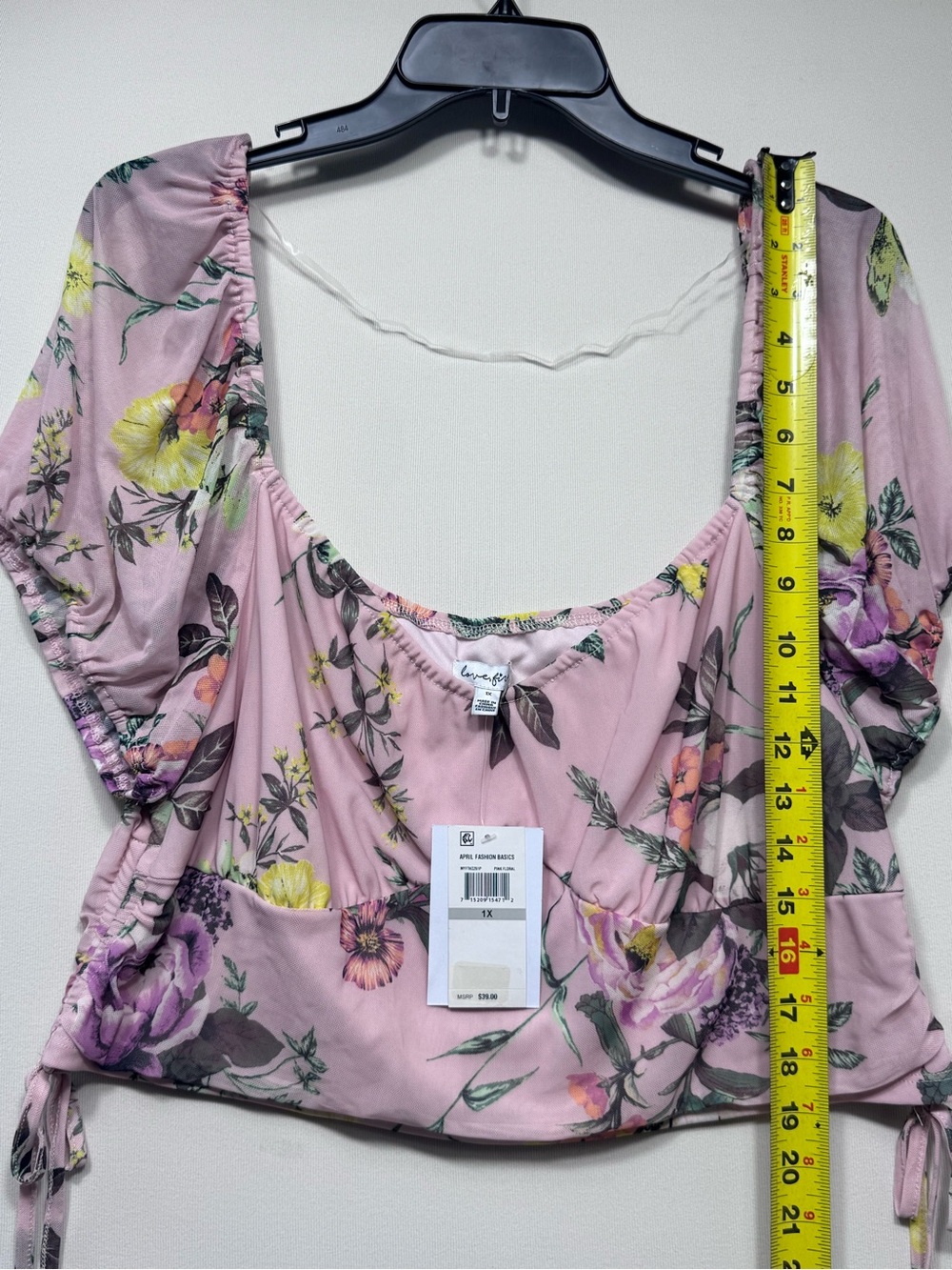Love Fire Womens Floral Crop Top Blouse Multicolor, Size 1X - Picture 2 of 9